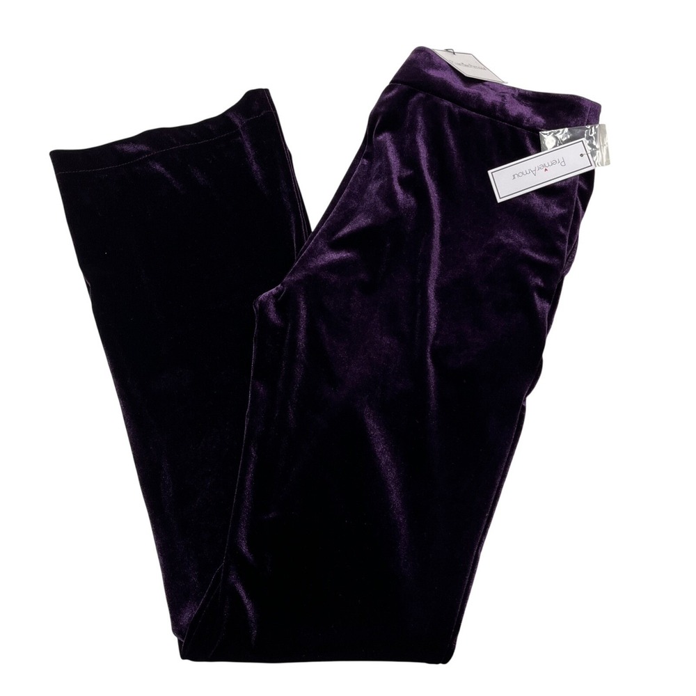 Premier Amour Pants Womens M Purple Velour Velvet Wide Leg Fairy Whimsigoth